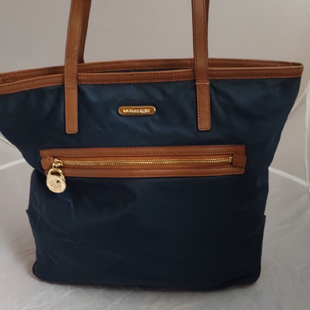Michael Kors Dark Blue and Brown Tote